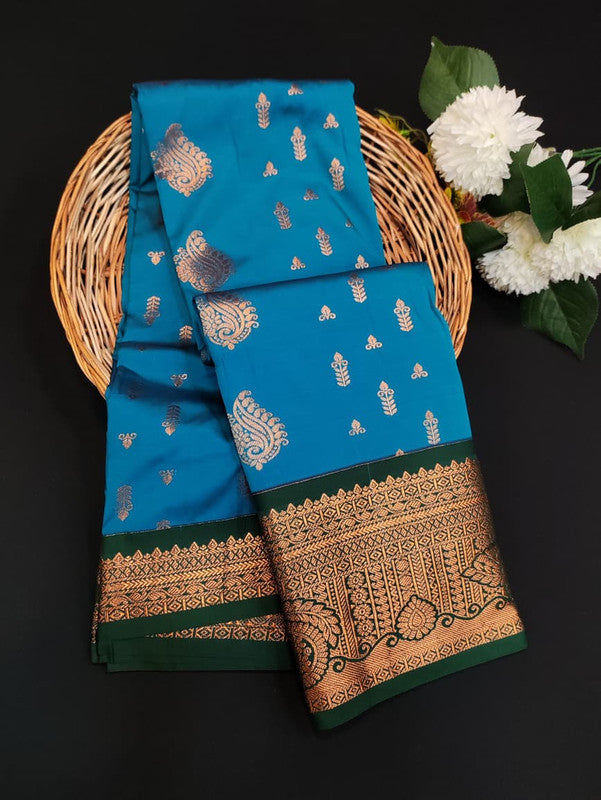 Sundari Semi Silk Saree with elegant zari work for wedding wear