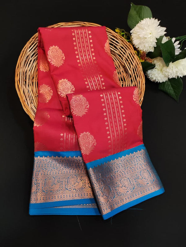 Sundari Semi Silk Saree with elegant zari work for wedding wear