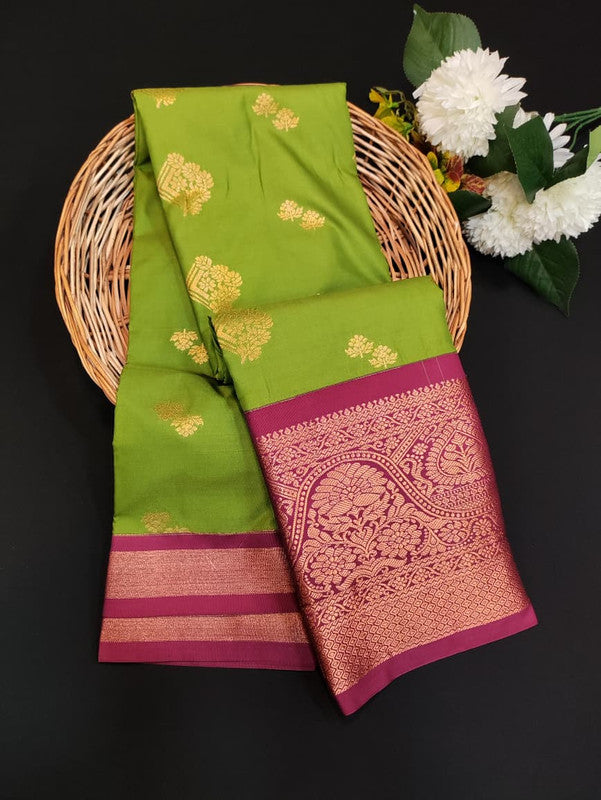 Sundari Semi Silk Saree with elegant zari work for wedding wear