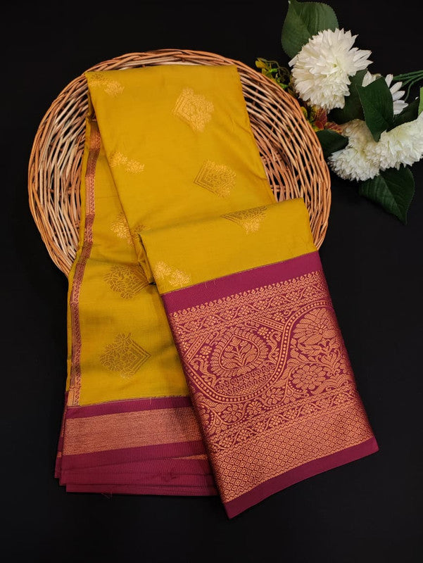 Sundari Semi Silk Saree with elegant zari work for wedding wear