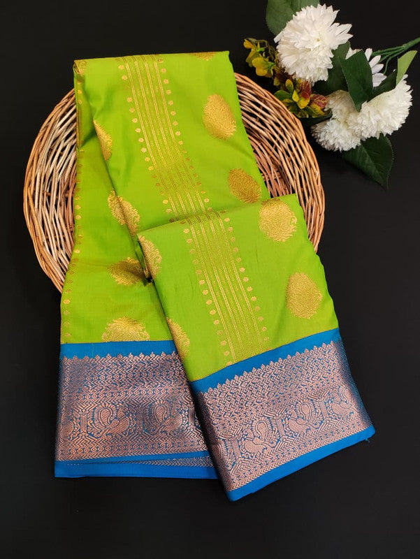 Sundari Semi Silk Saree with elegant zari work for wedding wear