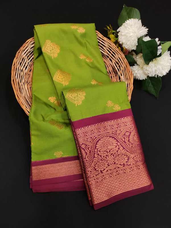 Sundari Semi Silk Saree with elegant zari work for wedding wear