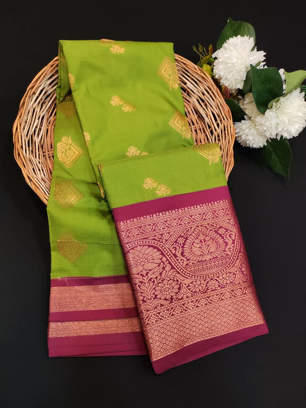 Sundari Semi Silk Saree with elegant zari work for wedding wear