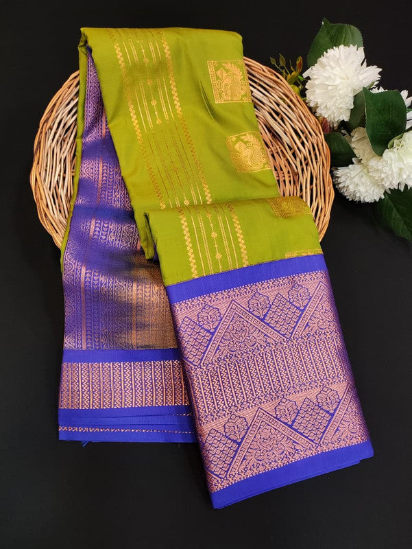 Sundari Semi Silk Saree with elegant zari work for wedding wear