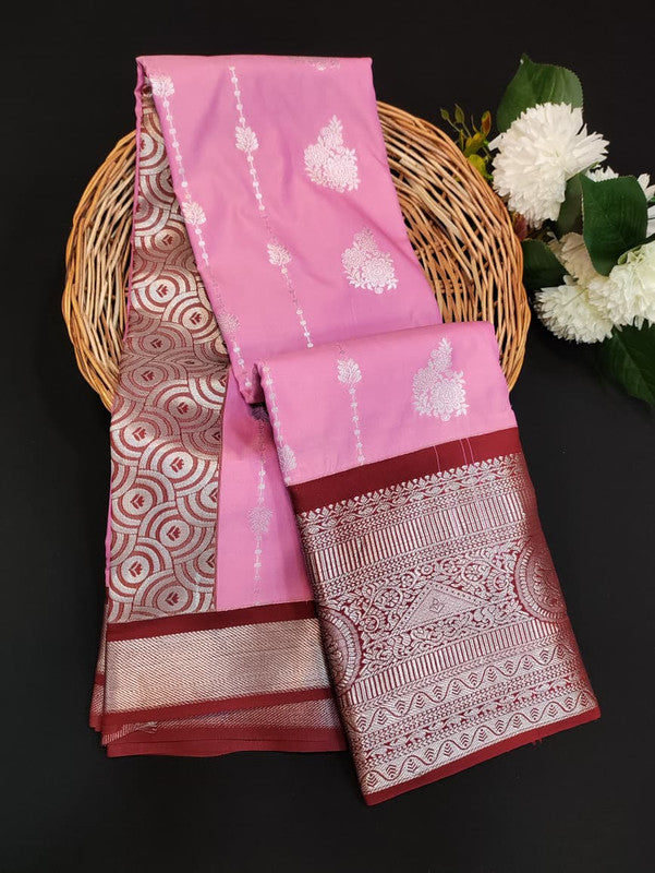 Sundari Semi Silk Saree with elegant zari work for wedding wear