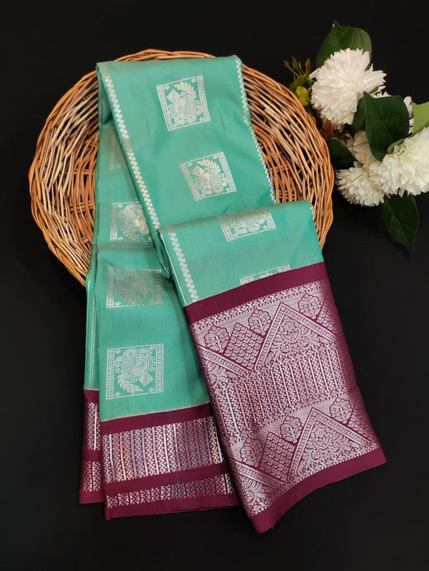 Sundari Semi Silk Saree with elegant zari work for wedding wear