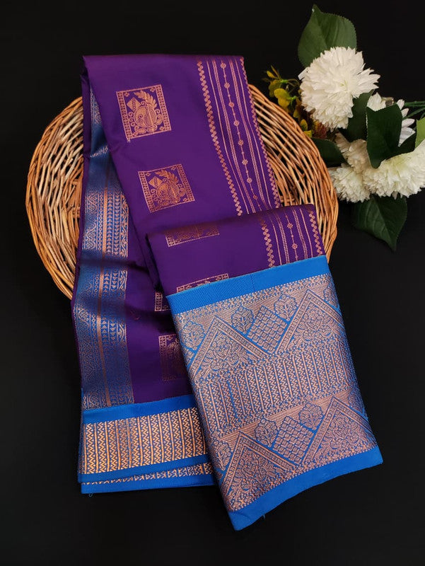 Sundari Semi Silk Saree with elegant zari work for wedding wear