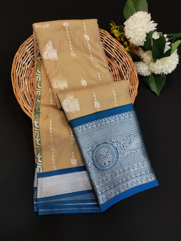 Sundari Semi Silk Saree with elegant zari work for wedding wear