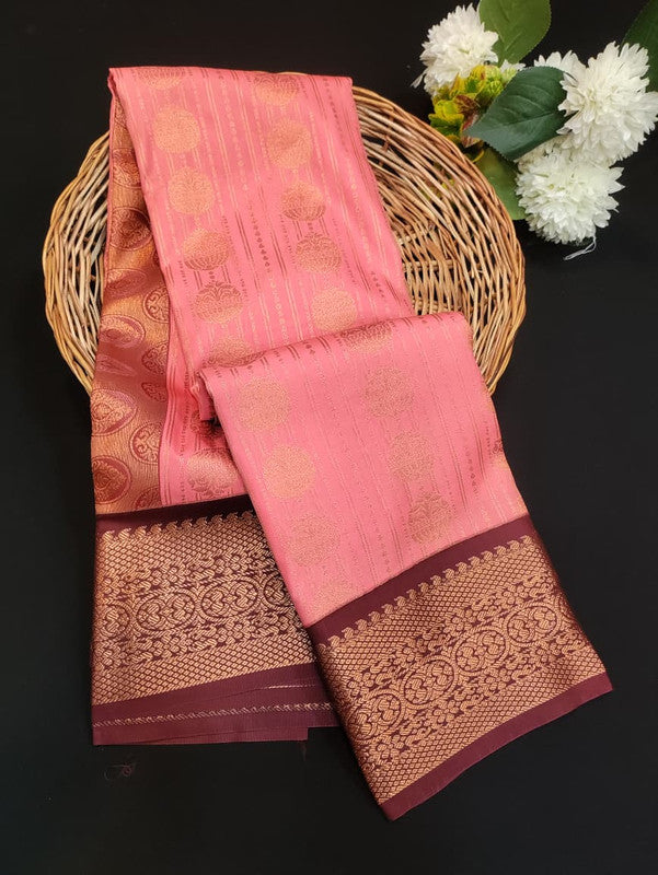 Sundari Semi Silk Saree with elegant zari work for wedding wear