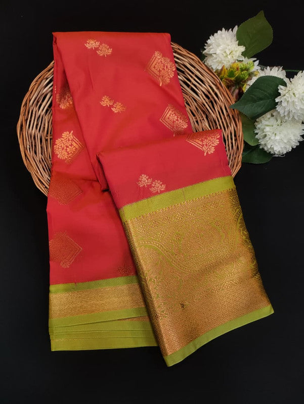 Sundari Semi Silk Saree with elegant zari work for wedding wear