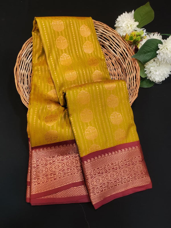 Sundari Semi Silk Saree with elegant zari work for wedding wear