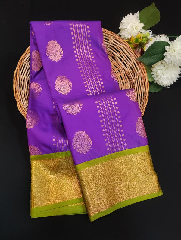 Sundari Semi Silk Saree with elegant zari work for wedding wear