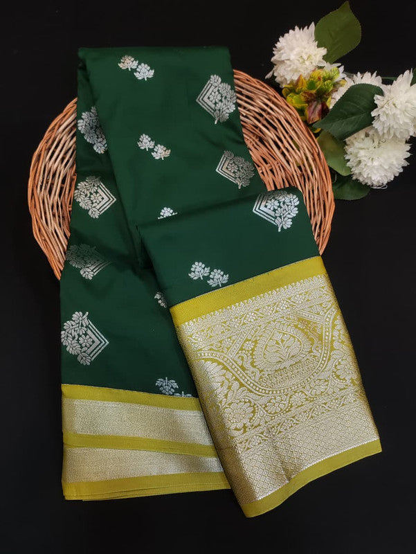 Sundari Semi Silk Saree with elegant zari work for wedding wear