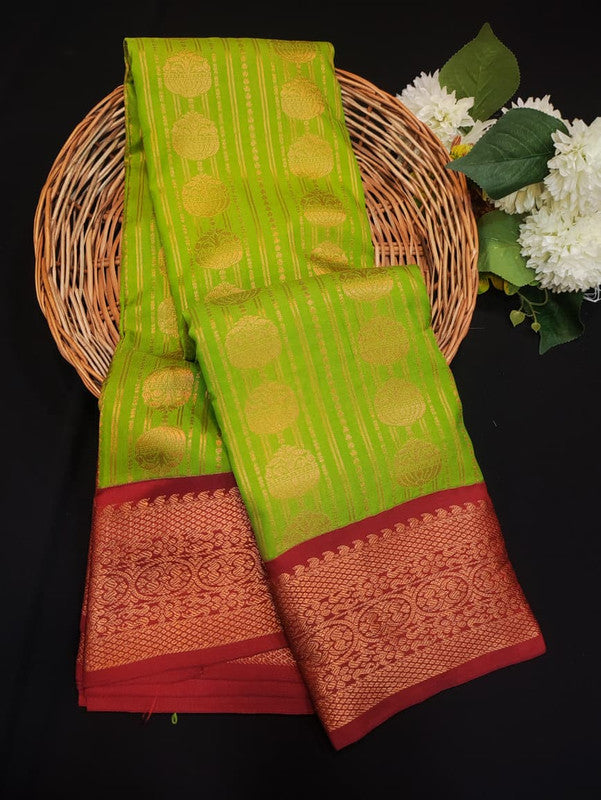 Sundari Semi Silk Saree with elegant zari work for wedding wear