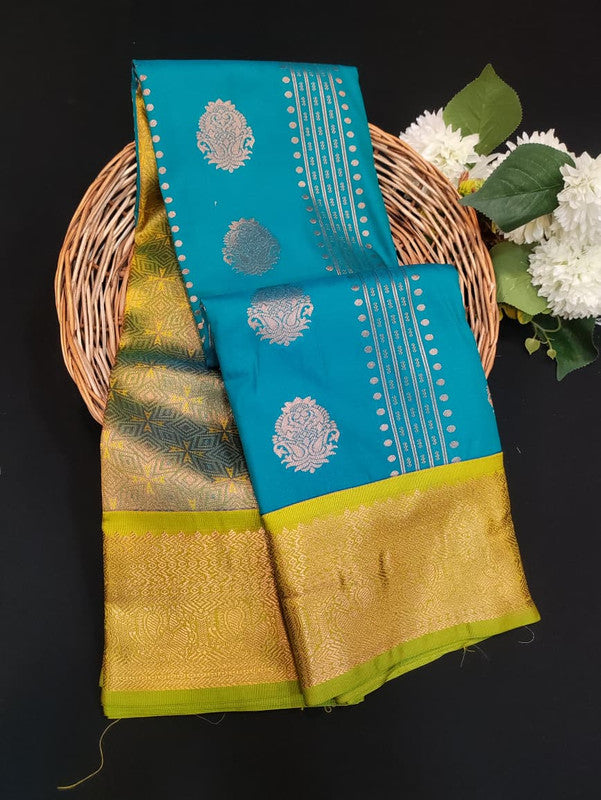 Sundari Semi Silk Saree with elegant zari work for wedding wear