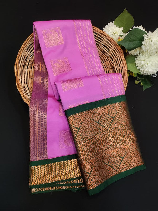 Sundari Semi Silk Saree with elegant zari work for wedding wear