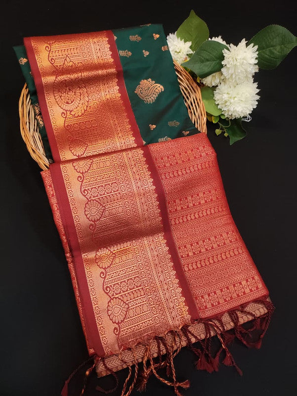 Sundari Semi Silk Saree with elegant zari work for wedding wear