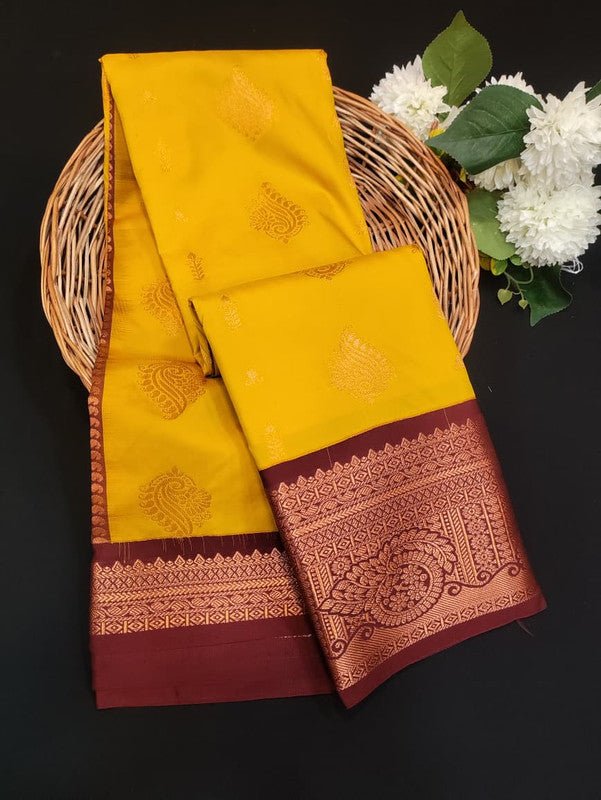 Sundari Semi Silk Saree with elegant zari work for wedding wear
