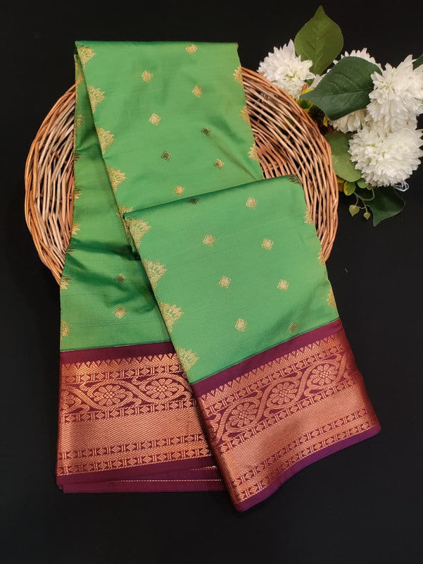 Sundari Semi Silk Saree with elegant zari work for wedding wear