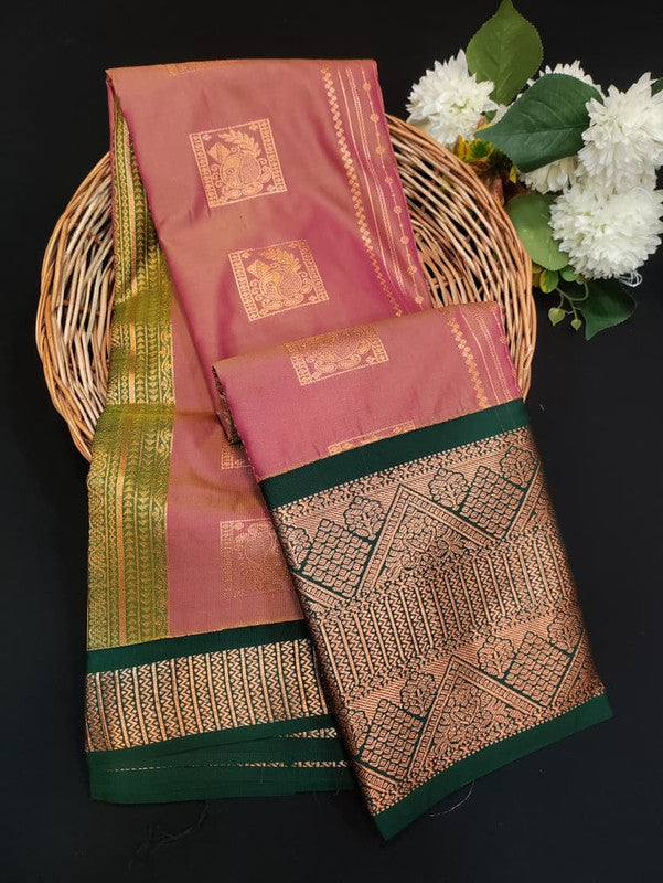 Sundari Semi Silk Saree with elegant zari work for wedding wear