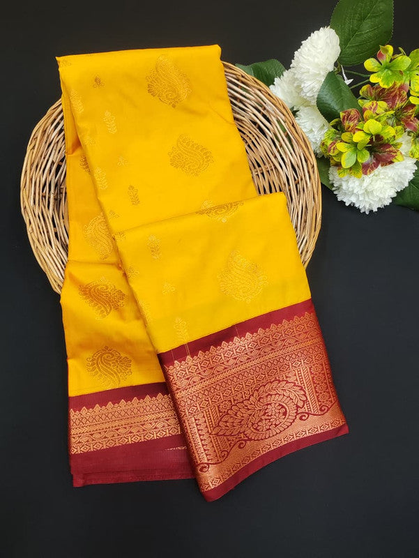 Sundari Semi Silk Saree with elegant zari work for wedding wear
