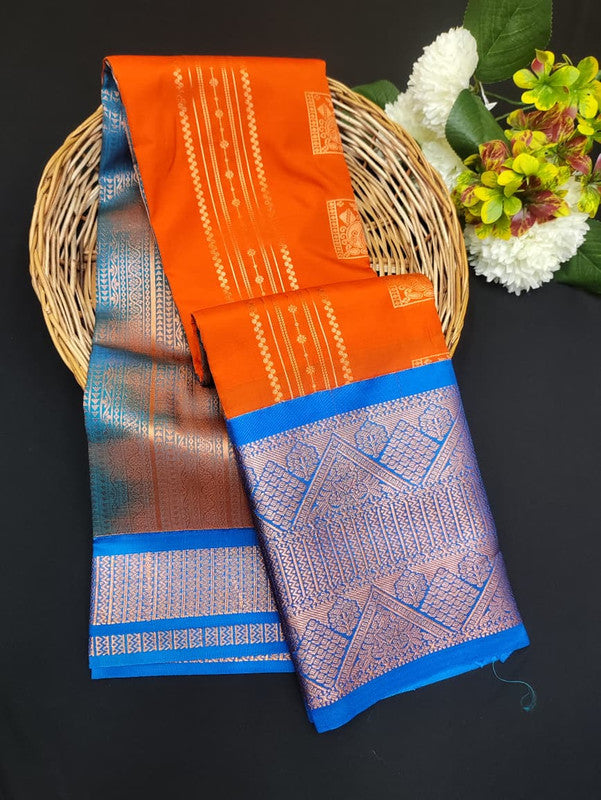 Sundari Semi Silk Saree with elegant zari work for wedding wear