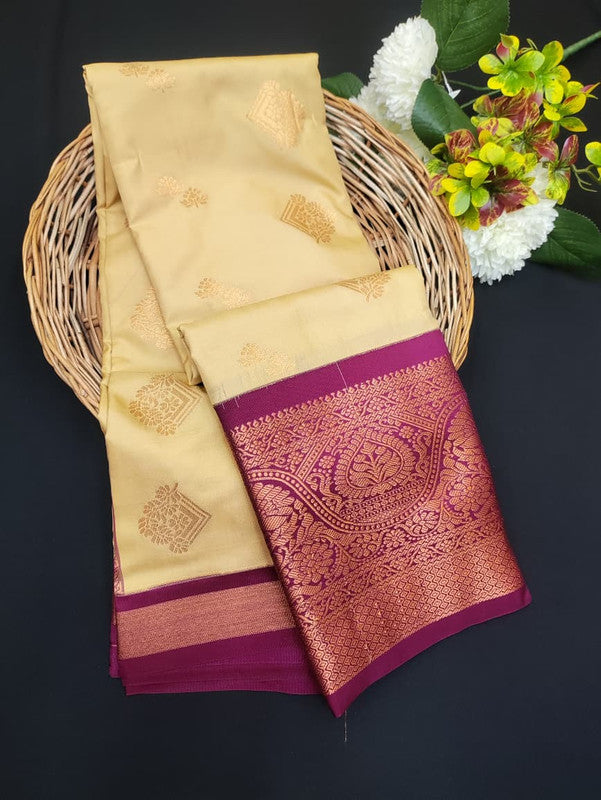 Sundari Semi Silk Saree with elegant zari work for wedding wear