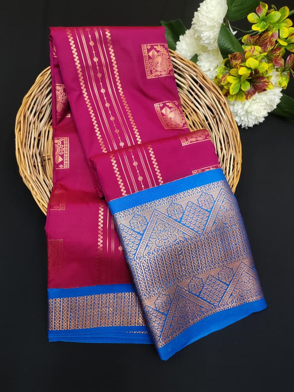 Sundari Semi Silk Saree with elegant zari work for wedding wear