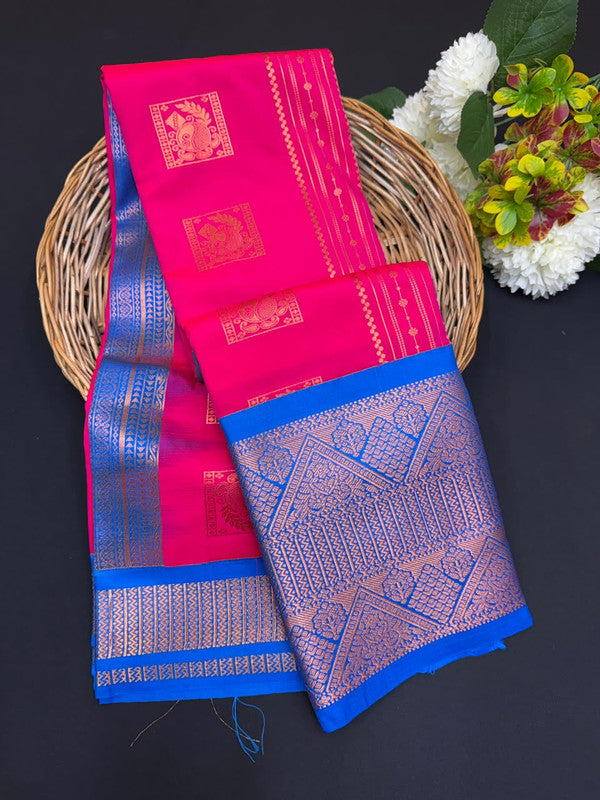 Sundari Semi Silk Saree with elegant zari work for wedding wear