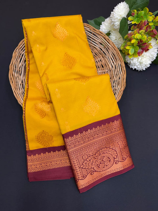 Sundari Semi Silk Saree with elegant zari work for wedding wear