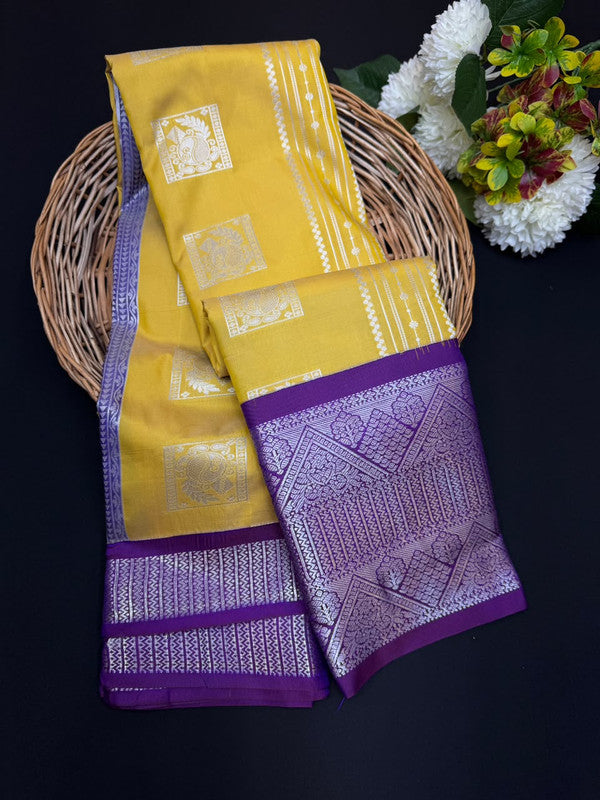 Sundari Semi Silk Saree with elegant zari work for wedding wear