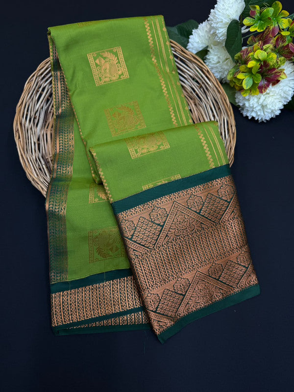 Sundari Semi Silk Saree with elegant zari work for wedding wear