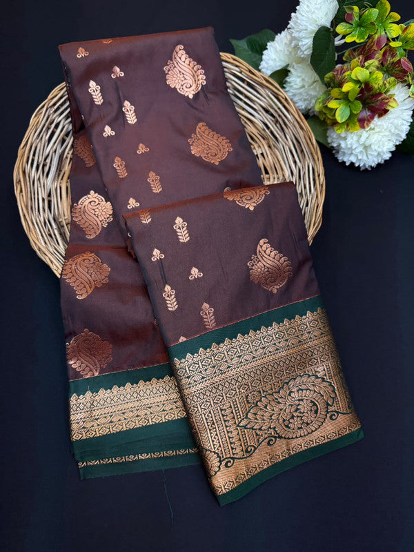 Sundari Semi Silk Saree with elegant zari work for wedding wear