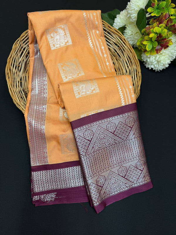 Sundari Semi Silk Saree with elegant zari work for wedding wear