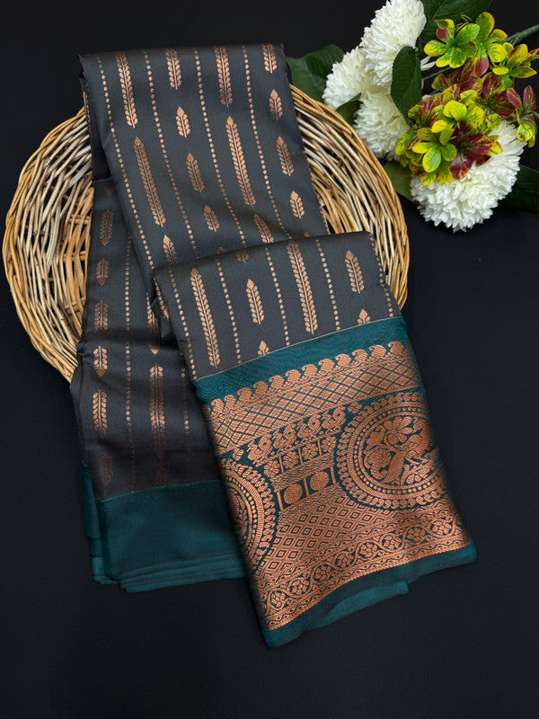 Sundari Semi Silk Saree with elegant zari work for wedding wear