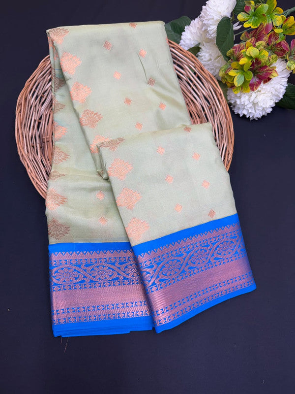 Sundari Semi Silk Saree with elegant zari work for wedding wear