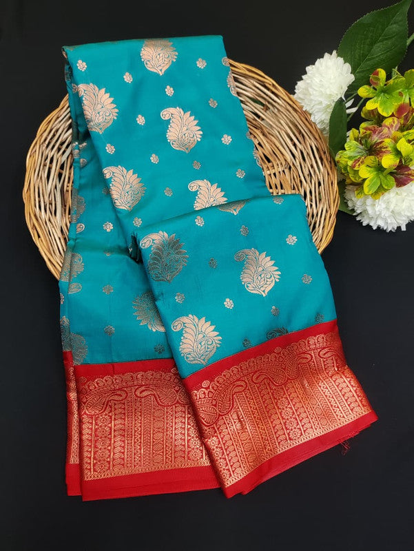 Sundari Semi Silk Saree with elegant zari work for wedding wear