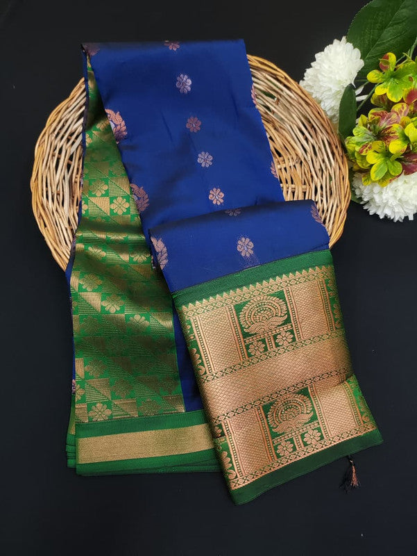 Sundari Semi Silk Saree with elegant zari work for wedding wear