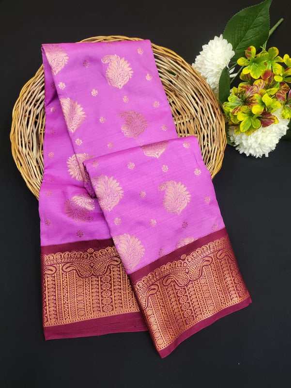 Sundari Semi Silk Saree with elegant zari work for wedding wear