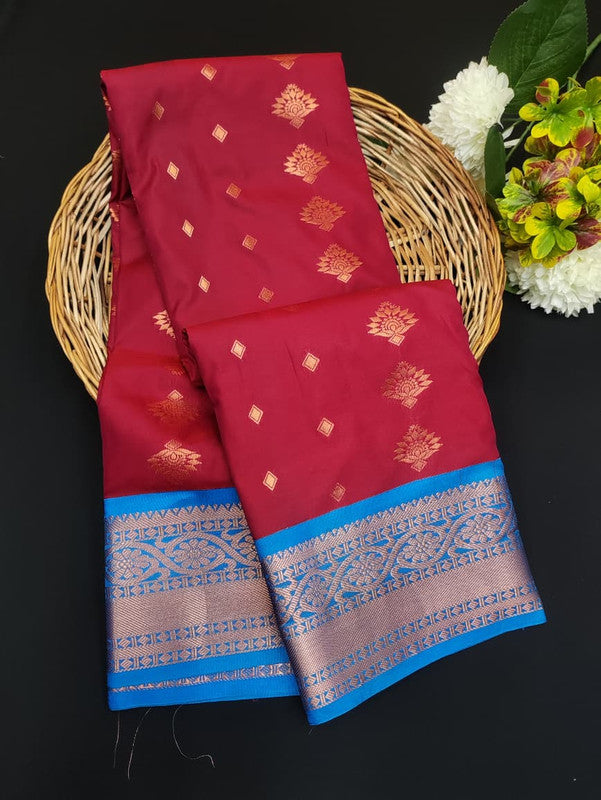 Sundari Semi Silk Saree with elegant zari work for wedding wear