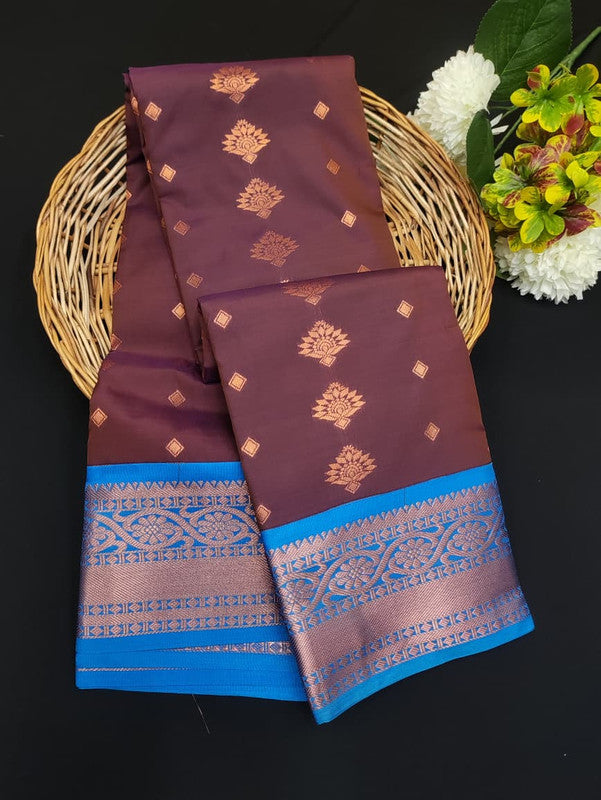 Sundari Semi Silk Saree with elegant zari work for wedding wear
