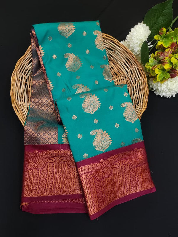 Sundari Semi Silk Saree with elegant zari work for wedding wear
