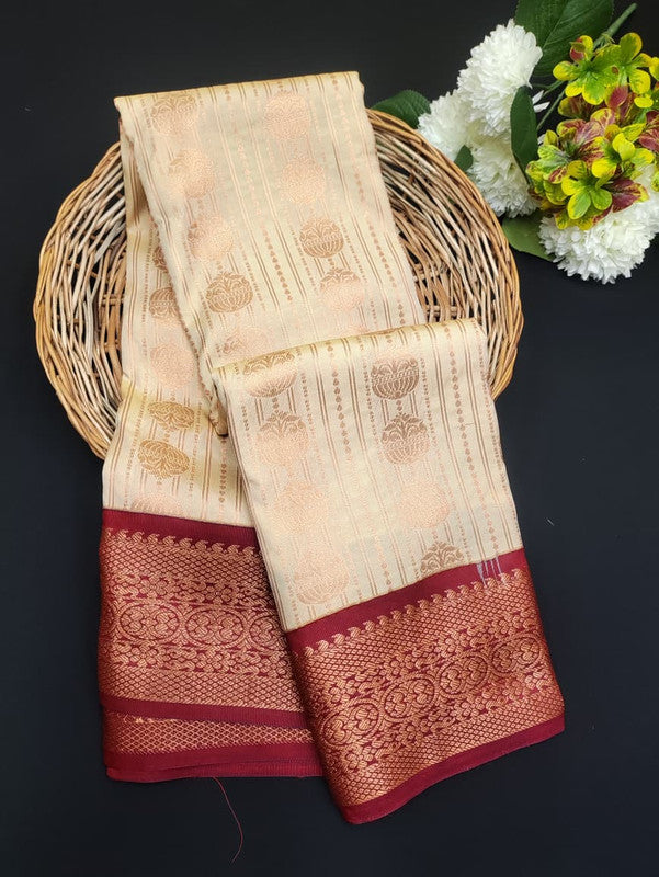 Sundari Semi Silk Saree with elegant zari work for wedding wear