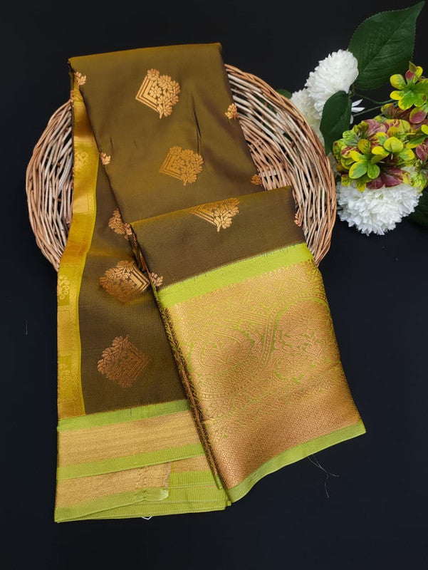 Sundari Semi Silk Saree with elegant zari work for wedding wear