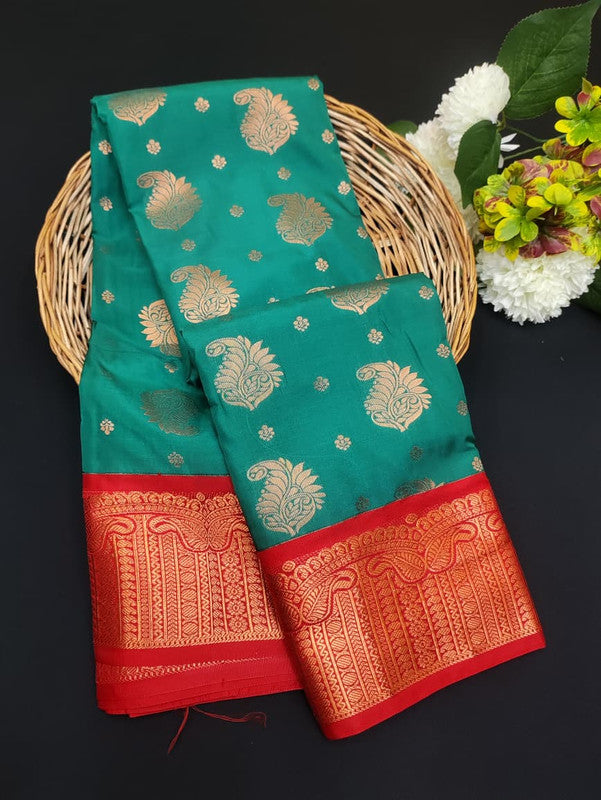 Sundari Semi Silk Saree with elegant zari work for wedding wear