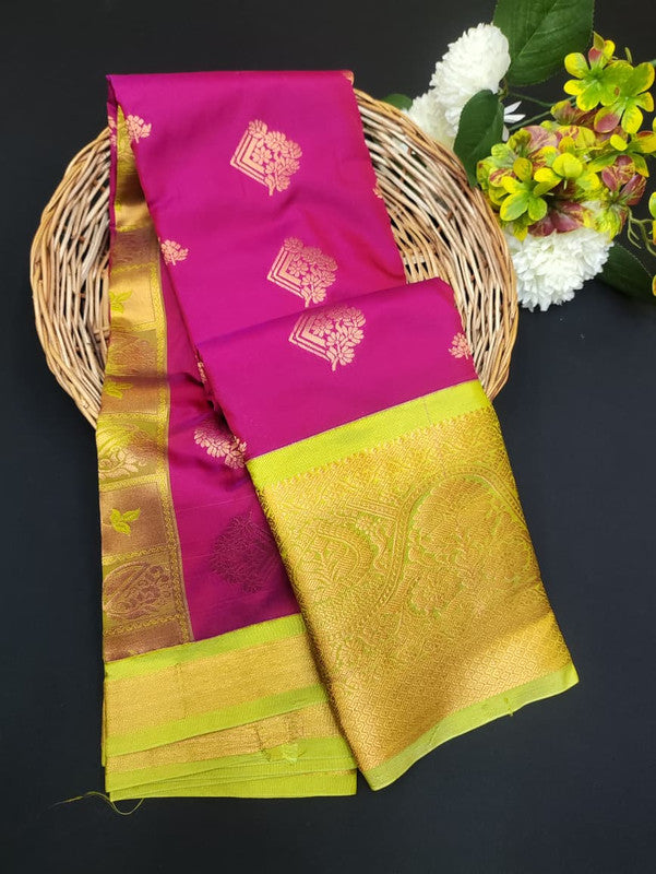 Sundari Semi Silk Saree with elegant zari work for wedding wear
