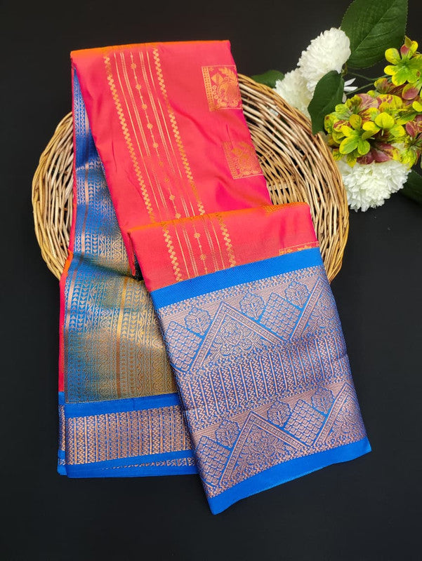 Sundari Semi Silk Saree with elegant zari work for wedding wear
