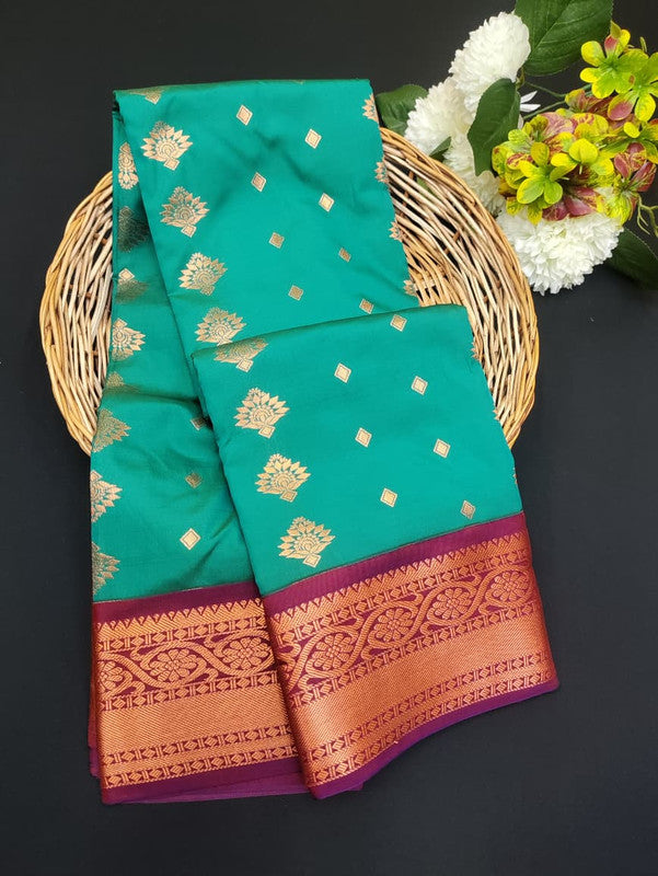 Sundari Semi Silk Saree with elegant zari work for wedding wear