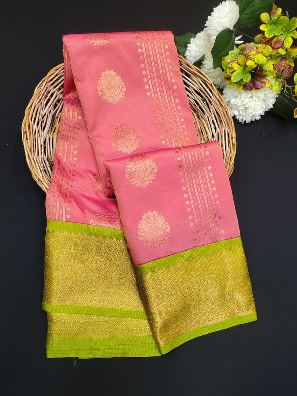 Sundari Semi Silk Saree with elegant zari work for wedding wear
