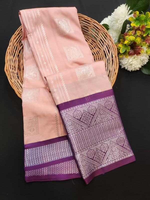 Sundari Semi Silk Saree with elegant zari work for wedding wear